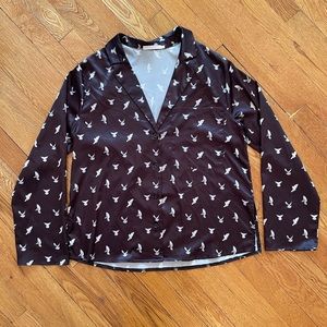 Silk “pajama” style blouse